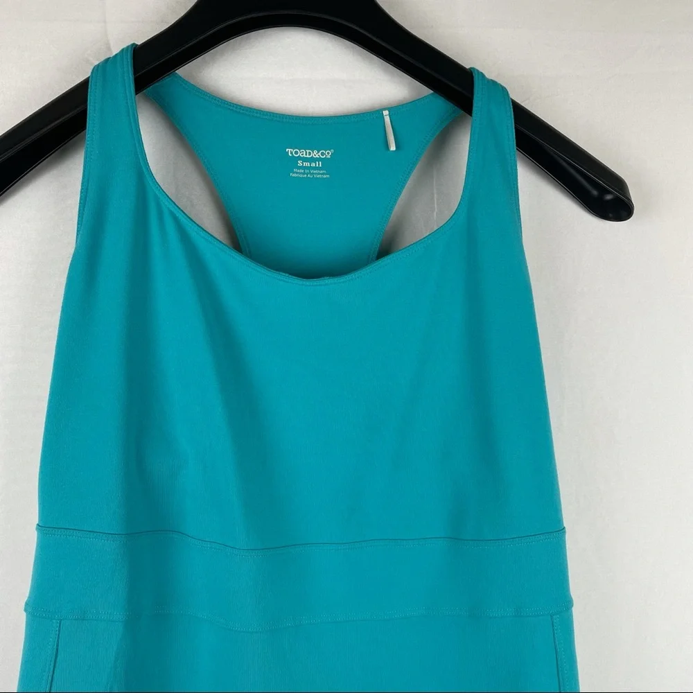 Toad & Co.Tech Tomboy Racerback teal dress with build in bra Small - Picture 4 of 8